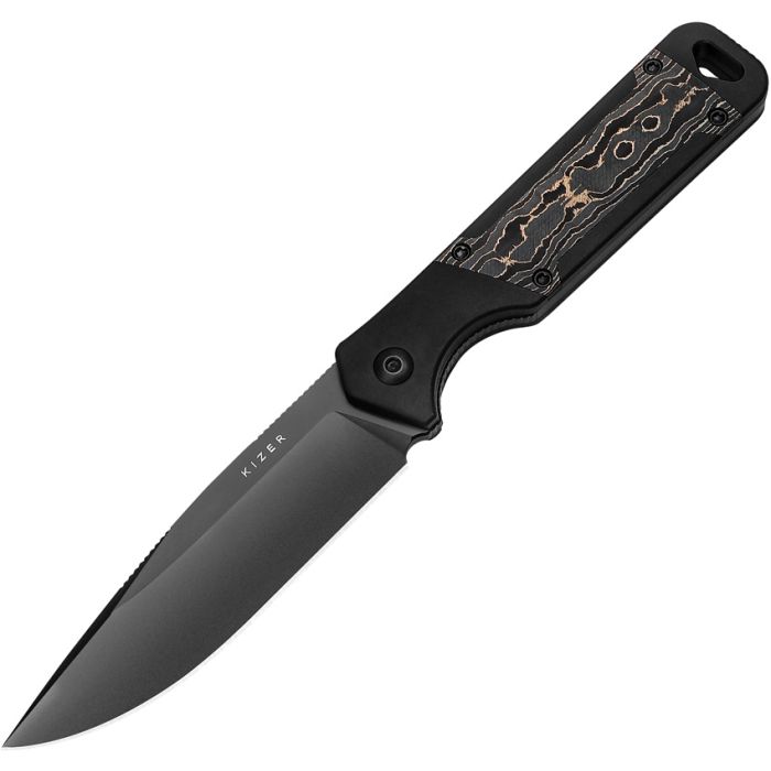 Kizer Cutlery Militaw Fixed Blade Gold Carbon Fiber