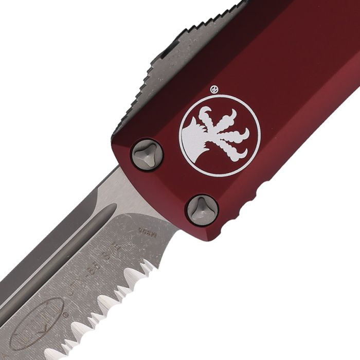 Microtech Auto UTX-85 S/E OTF AP Merlot Partially Serrated