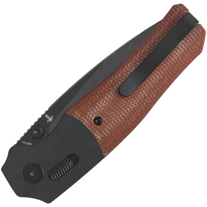 QSP Knife Vault Glyde Lock Black Tan Micarta