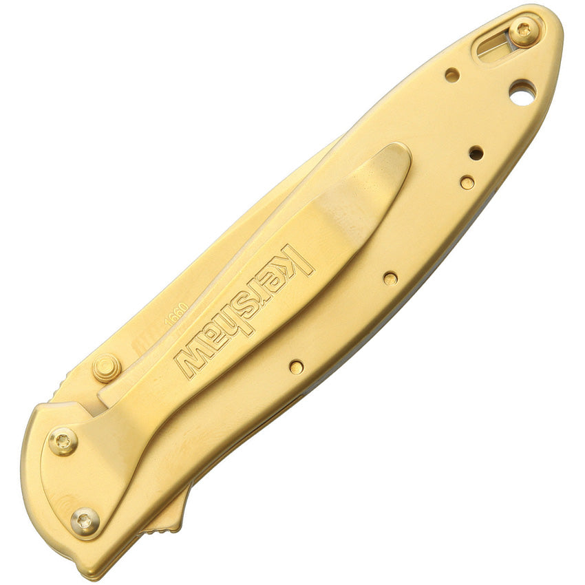 Kershaw Leek Assisted Opening Gold