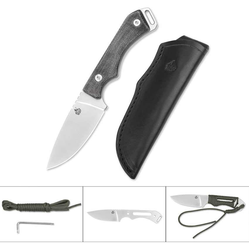 QSP Knife Workaholic Fixed Blade Black