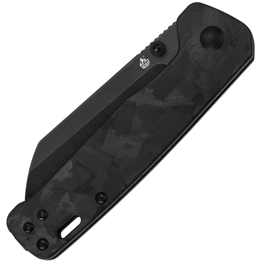 QSP Knife Penguin Linerlock Black Carbon Fiber Overlay