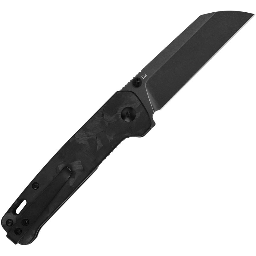 QSP Knife Penguin Linerlock Black Carbon Fiber Overlay