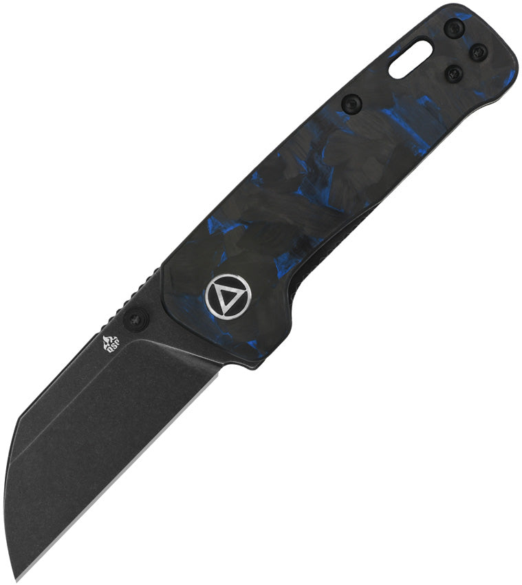 QSP Knife Mini Penguin Linerlock Blue Carbon Fiber Stonewash
