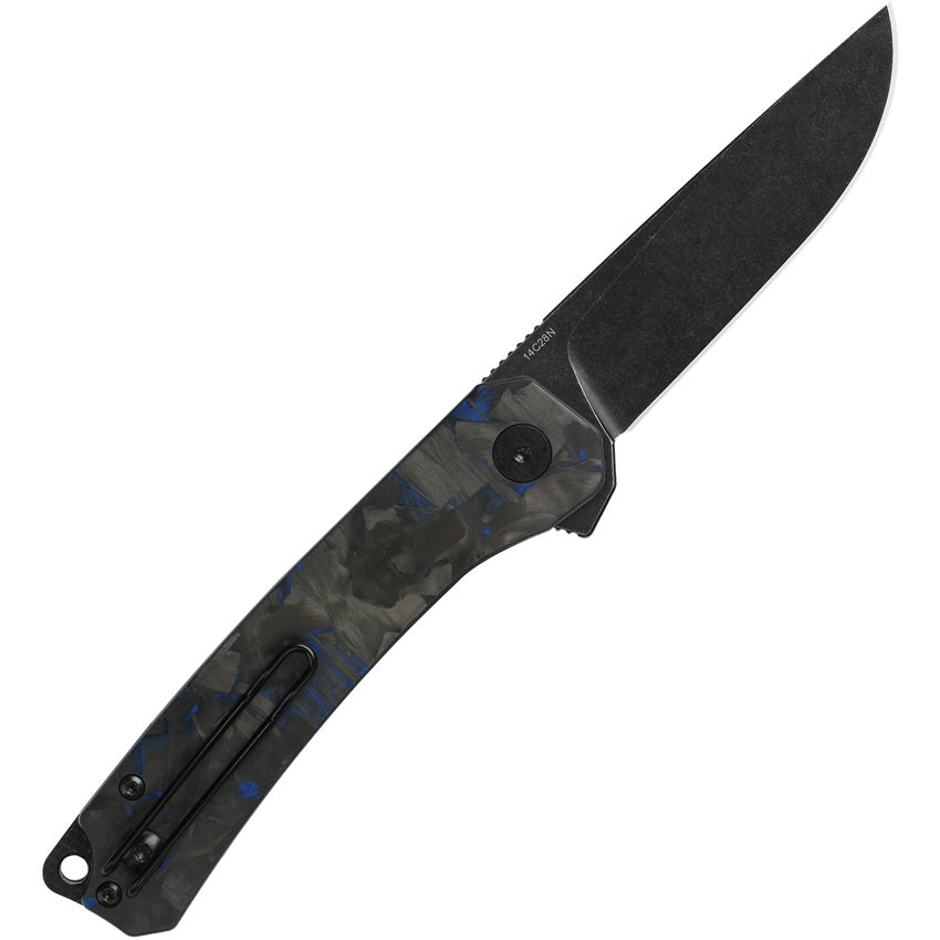 QSP Knife Osprey Linerlock G10/CF Black Stonewash