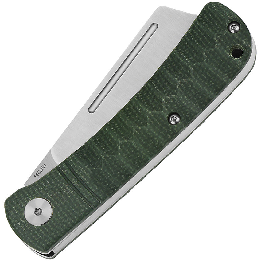 QSP Knife Hedgehog Slip Joint Micarta Green