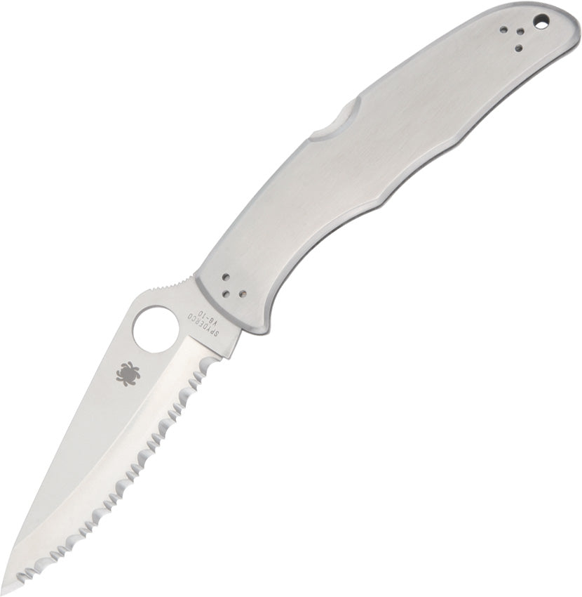 Spyderco Endura 4 Lockback Serrated 3.75 Inch Brushed