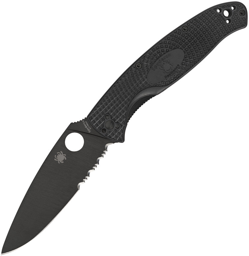 Spyderco Resilience Linerlock Black Oxide Serrated